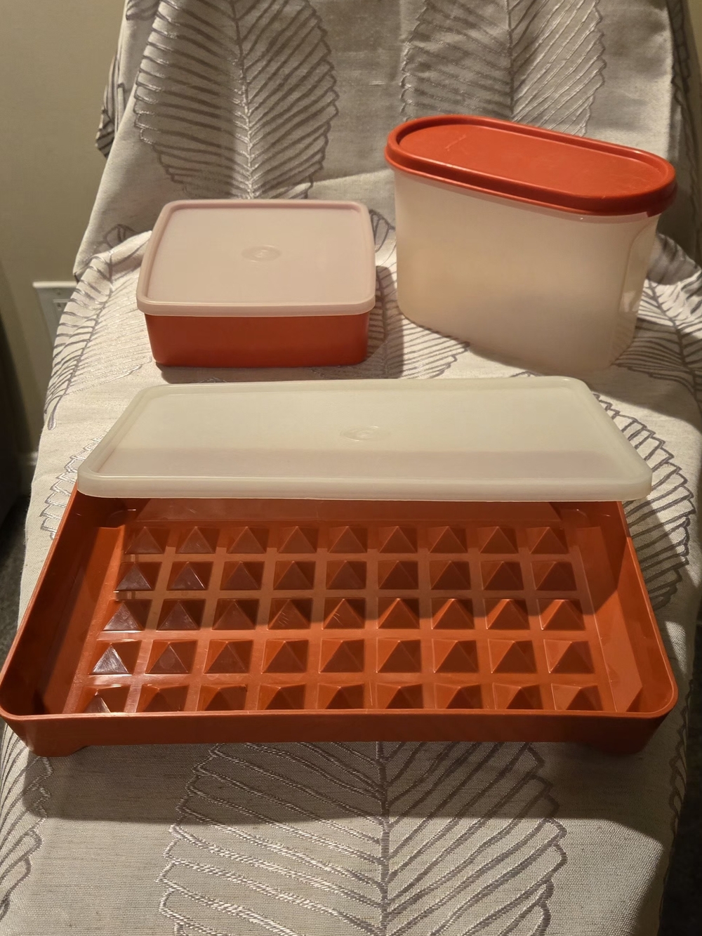 Vintage Tupperware Paprika Orange and White Food Storage Collection